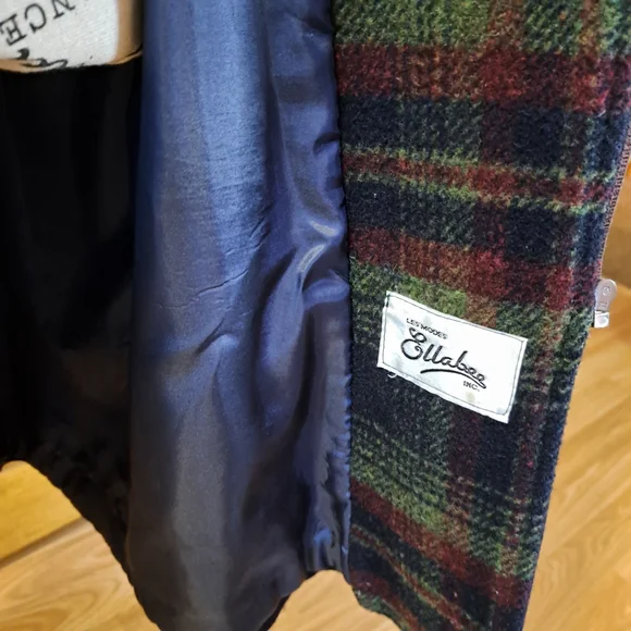 Vintage ELLABEE duffle Coat Womens Navy Blue Size L - Picture 8 of 9